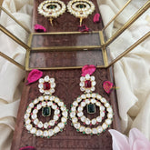 Vriksham Elegant Circle Shape Dangler-Red Green & White-G18326